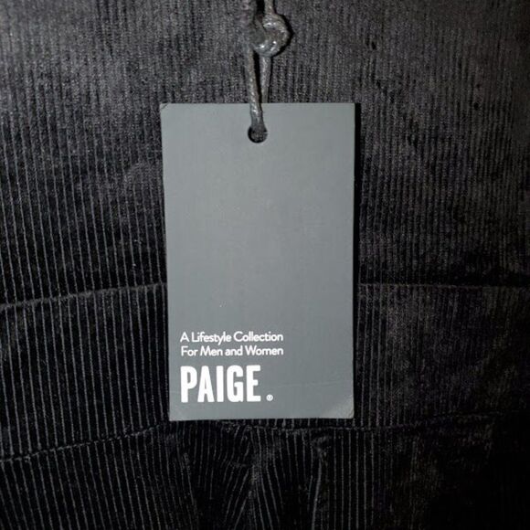 PAIGE Sienne Women's Black Velvet Corduroy Jumpsuit Size 4 - Picture 14 of 15